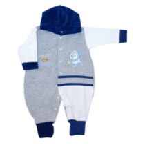 MACACÃO LONGO PLUSH PINGUIM BORDADO