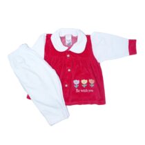 CONJ. PLUSH GOLA BORDADO FLORES FRANZIDO FEM