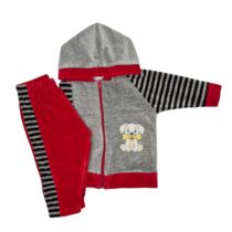 CONJ. PLUSH CAPUZ BORDADO CAHORRINHO MASC