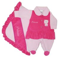 SAIDA DE MATERNIDADE PLUSH BORDADO URSINHA PRINCESS