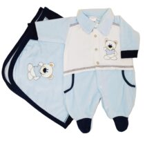 SAIDA DE MATERNIDADE PLUSH BORDADA MASCULINA