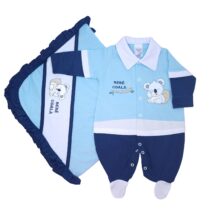 SAIDA DE MATERNIDADE MEIA MALHA BORDADA BEBÊ COALA