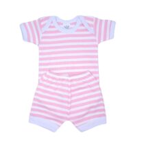 CONJ BODY M/CURTA SUEDINE LISTRADO C/ SHORTS (2 PCS)