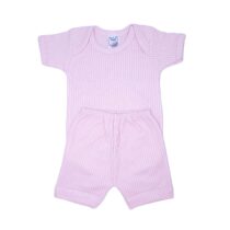 CONJ BODY M/CURTA SUEDINE RIBANA C/ SHORTS (2 PCS)