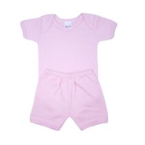 CONJ BODY M/CURTA SUEDINE C/ SHORTS (2 PEÇAS)