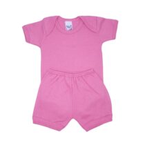 CONJ BODY M/CURTA SUEDINE C/SHORTS (2 PEÇAS)