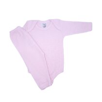 CONJ BODY M/LONGA SUEDINE XADREZ (2 PCS)