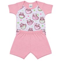 CONJ. BODY SUED M/CURTA C/ SHORTS SILK (2PCS)